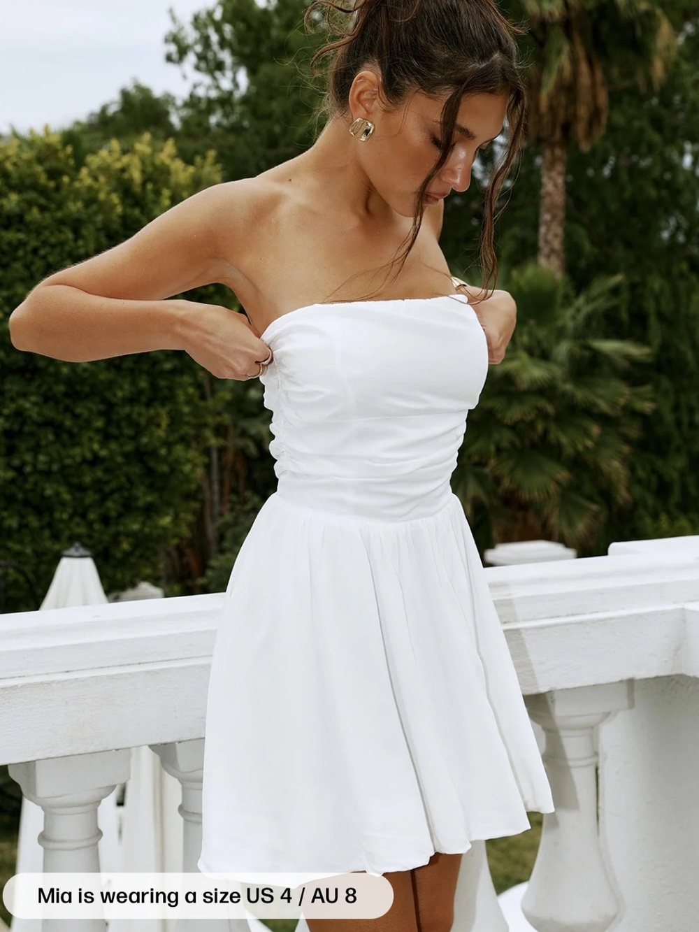 princess polly rashida strapless mini dress white new with tags US 2 bridal